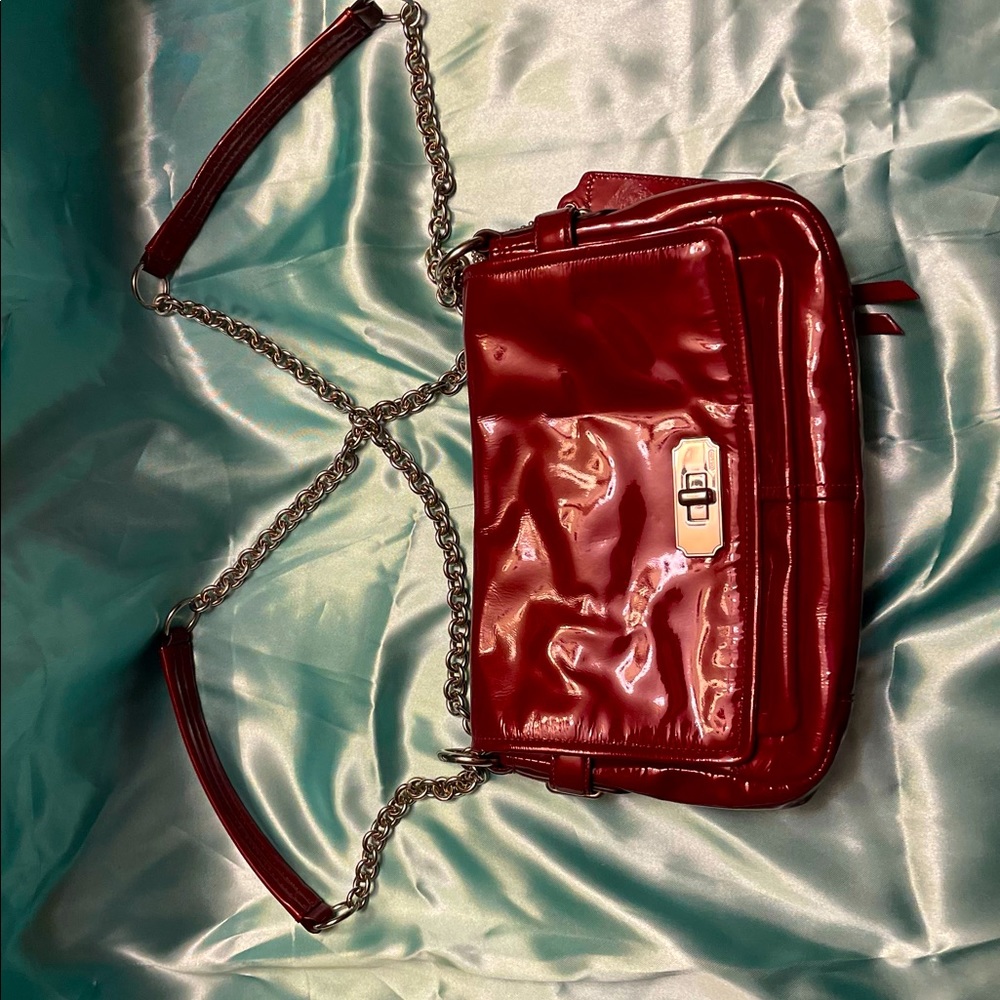Red Coach Patent Leather Bag